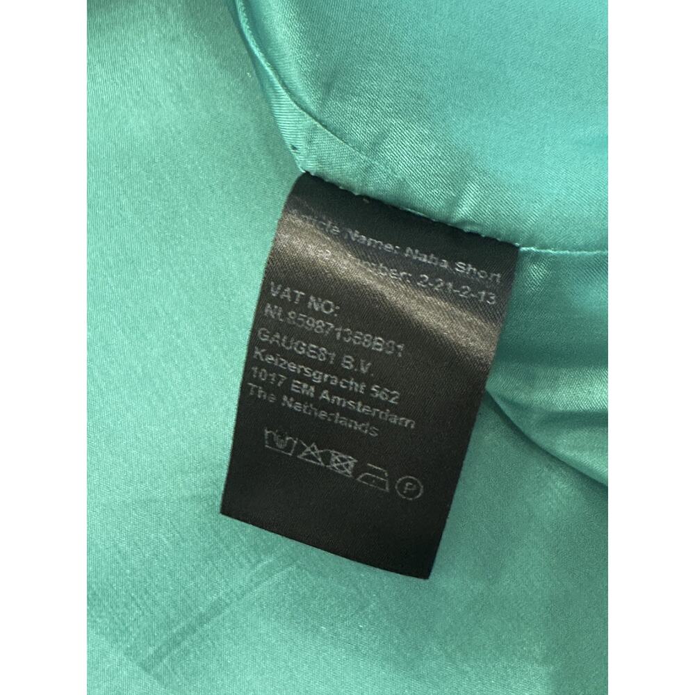 Gauge81 Naha Green Silk V-Neck Long Sleeve Mini Party Dress Medium - Picture 7 of 7